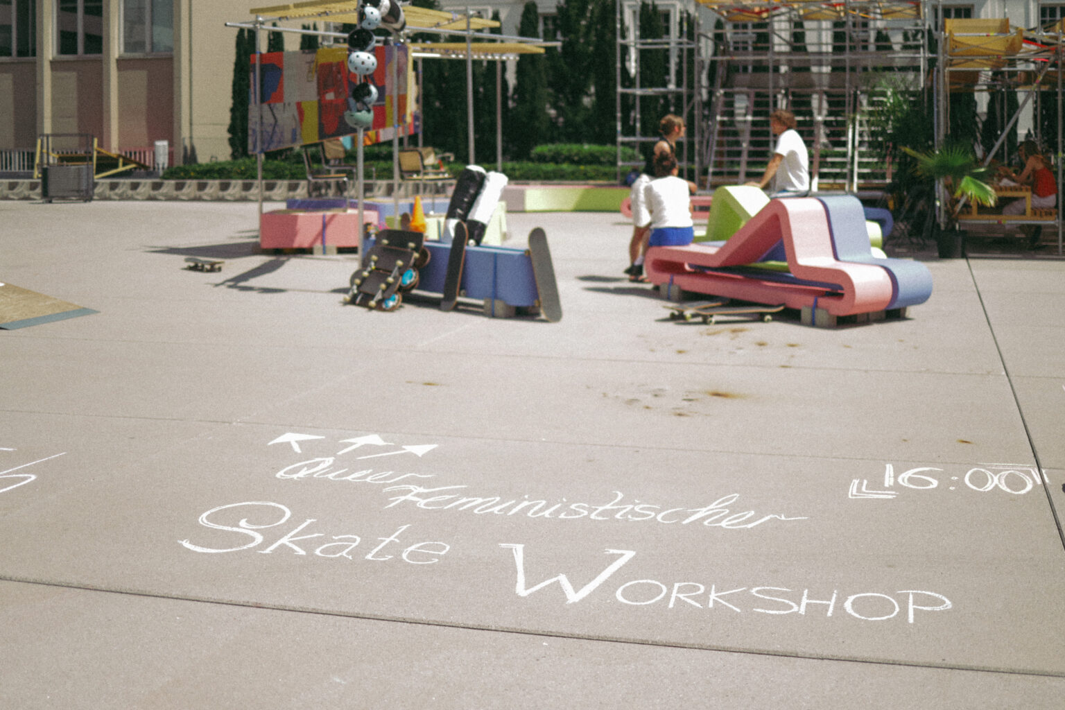 Programme chalked on the ground