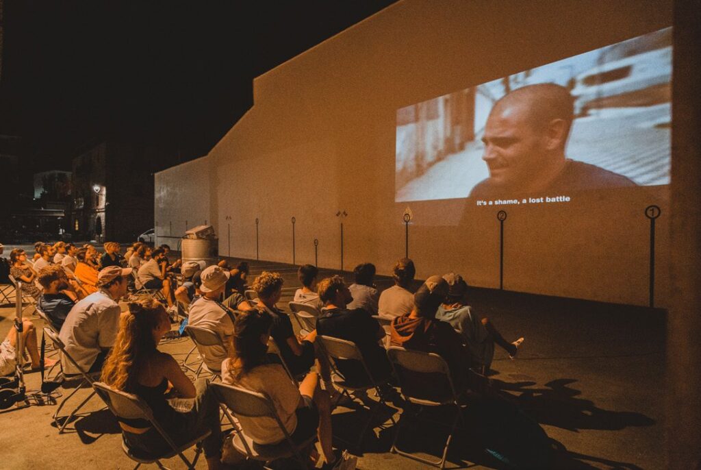 Film night on the frontón